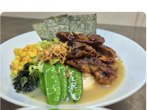 O Genki — Vegan Beef and Mushrooms Teriyaki sauce Miso soup Ramen